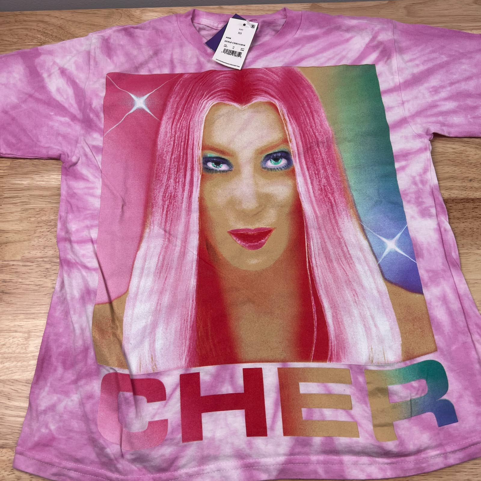 Cher Women's Pink Tie-Dye Short Sleeve Graphic T-Shirt - Size XS - NWT Cher Women's Pink Tie-Dye Short Sleeve Graphic T-Shirt - Size XS - NWT