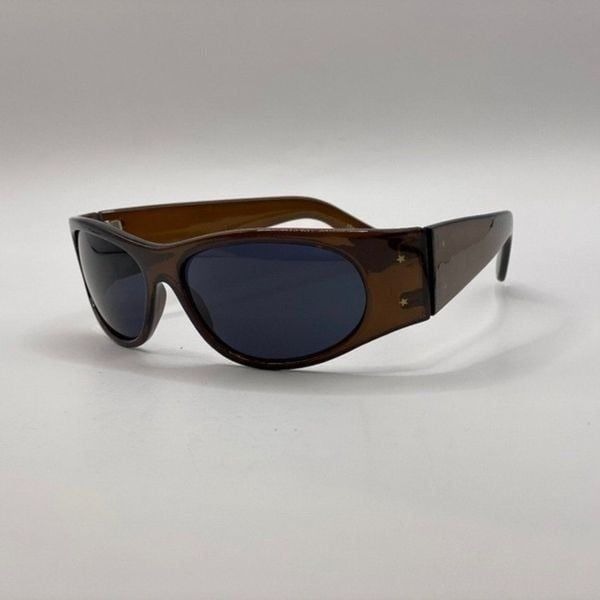 Sunglasses Women Brown Oversized wrap around New