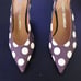 Cloth heels Tory Burch Navy with white polka dots size 5