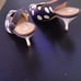 Cloth heels Tory Burch Navy with white polka dots size 5