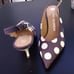 Cloth heels Tory Burch Navy with white polka dots size 5