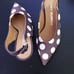 Cloth heels Tory Burch Navy with white polka dots size 5