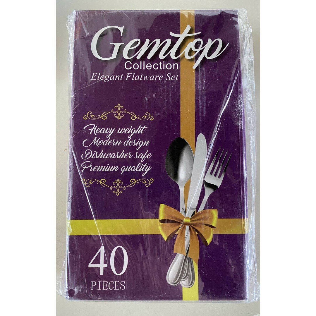 Gemtop 40 Piece Flatware Silverware Set New In Box