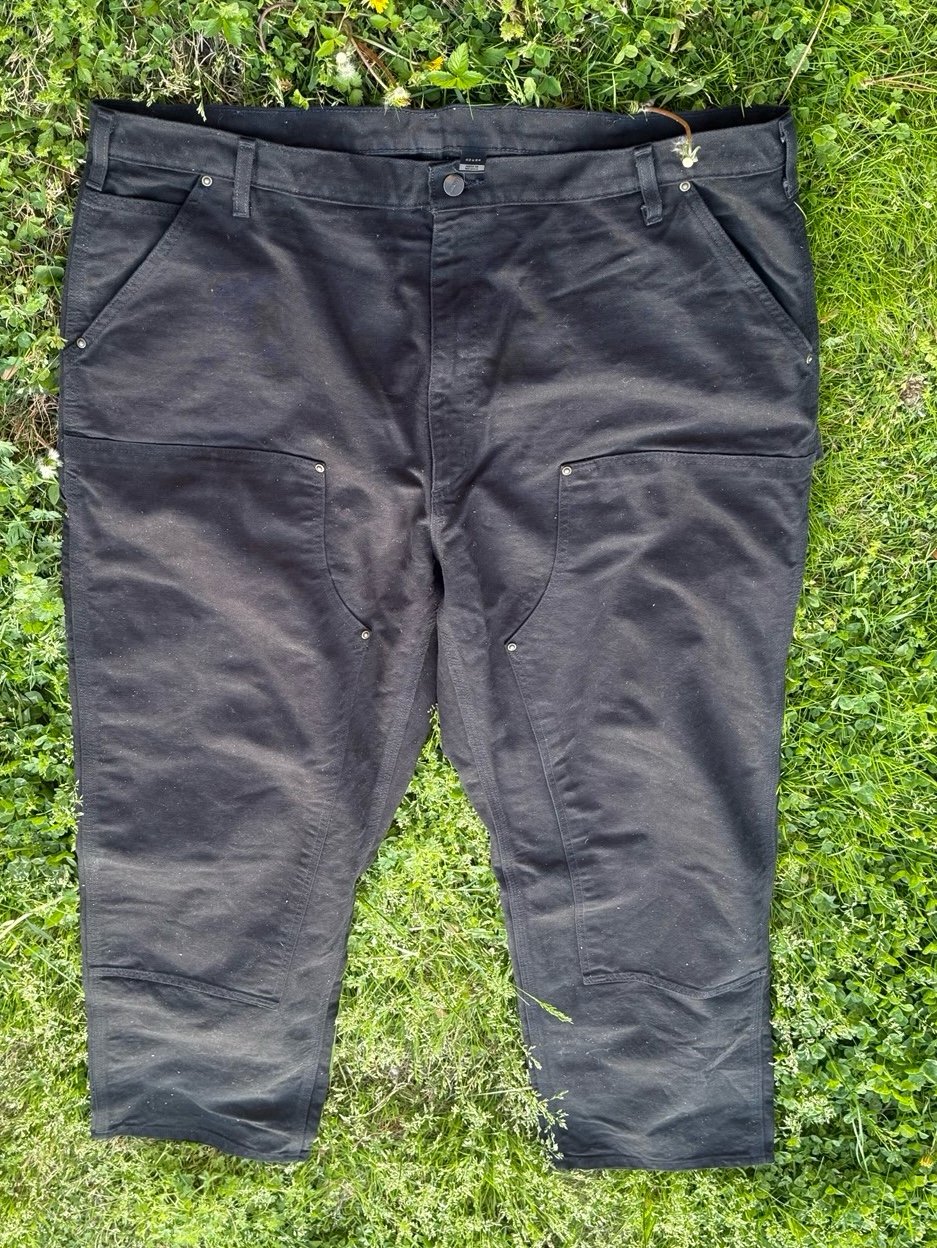 Vintage Y2K Black Baggy Double Knee Carpenter Carhartt pants Size 42 X 34