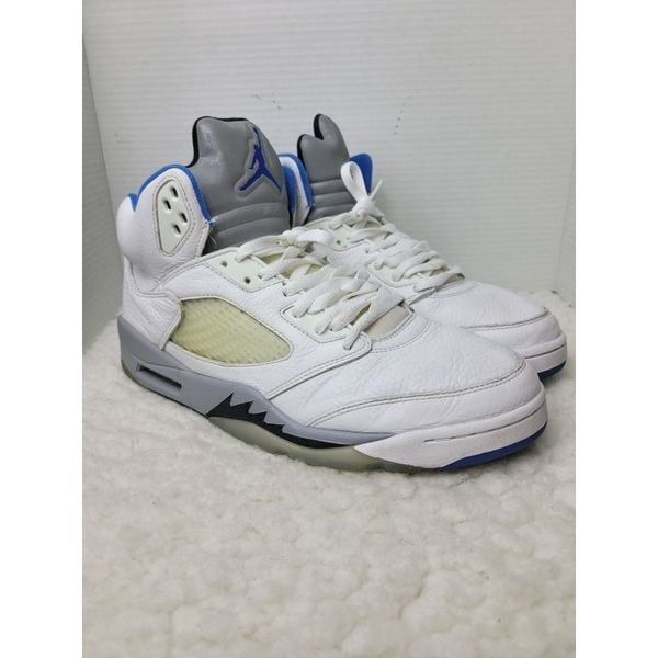 Nike Air Jordan Retro 5 Men's Size 12.5 White Hyper Royal Stealth DD0587 140