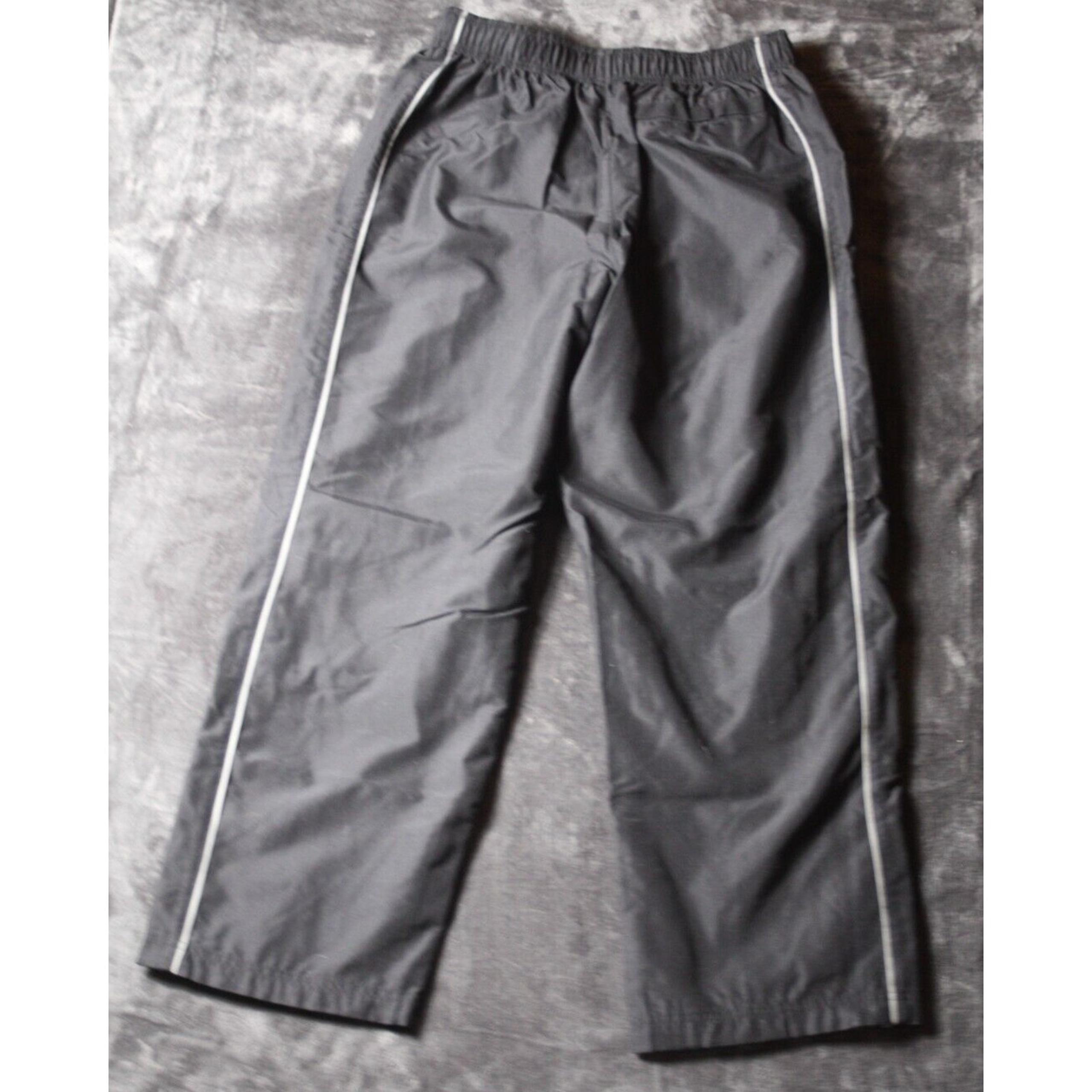 Tek Gear Sweatpants Mens Size Medium Black Gray Stripe Zipper ankes and pockets