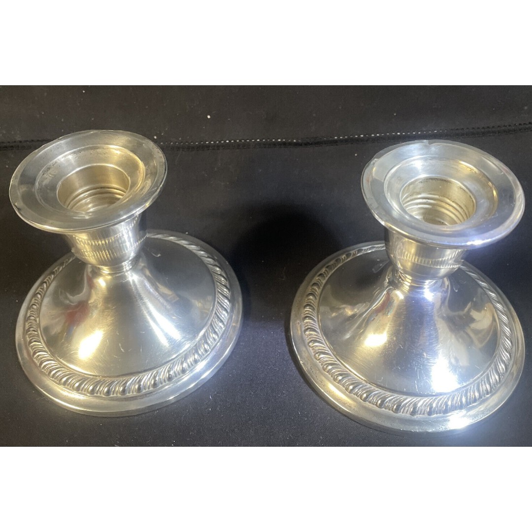 NEWPORT Sterling Silver Weighted Candlestick Holders (Set-2pcs) #12218