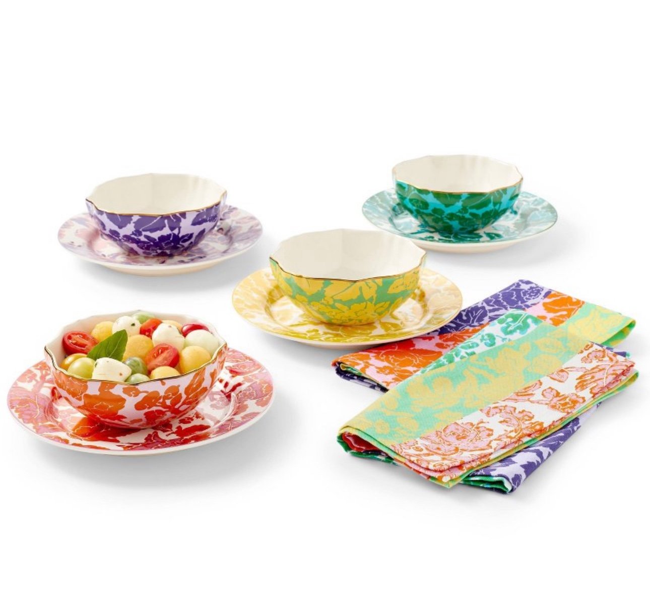 Floral Toile 4pc Salad Plate Set - DVF for Target