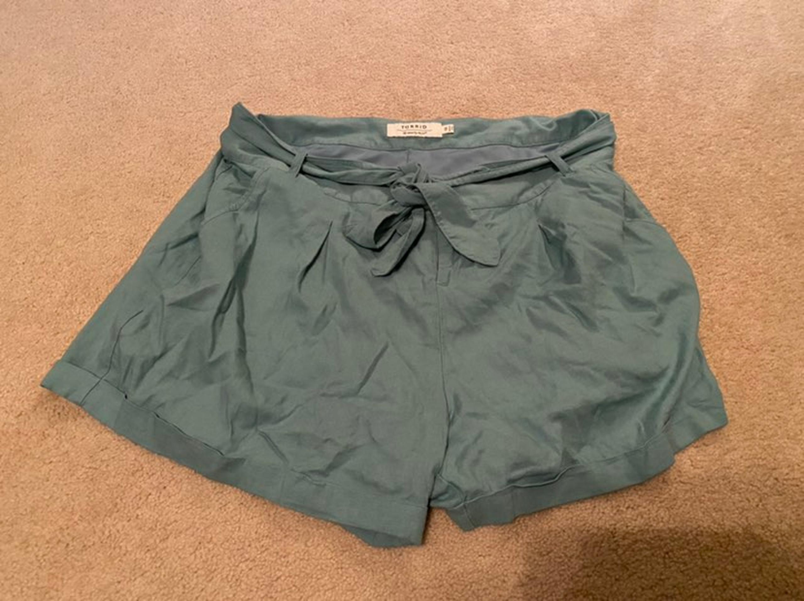 Torrid High Waisted Tie Front Shorts