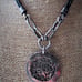 Vintage Sterling Signed Silpada 925 Israel Ornate Pendant Leather Cord Necklace