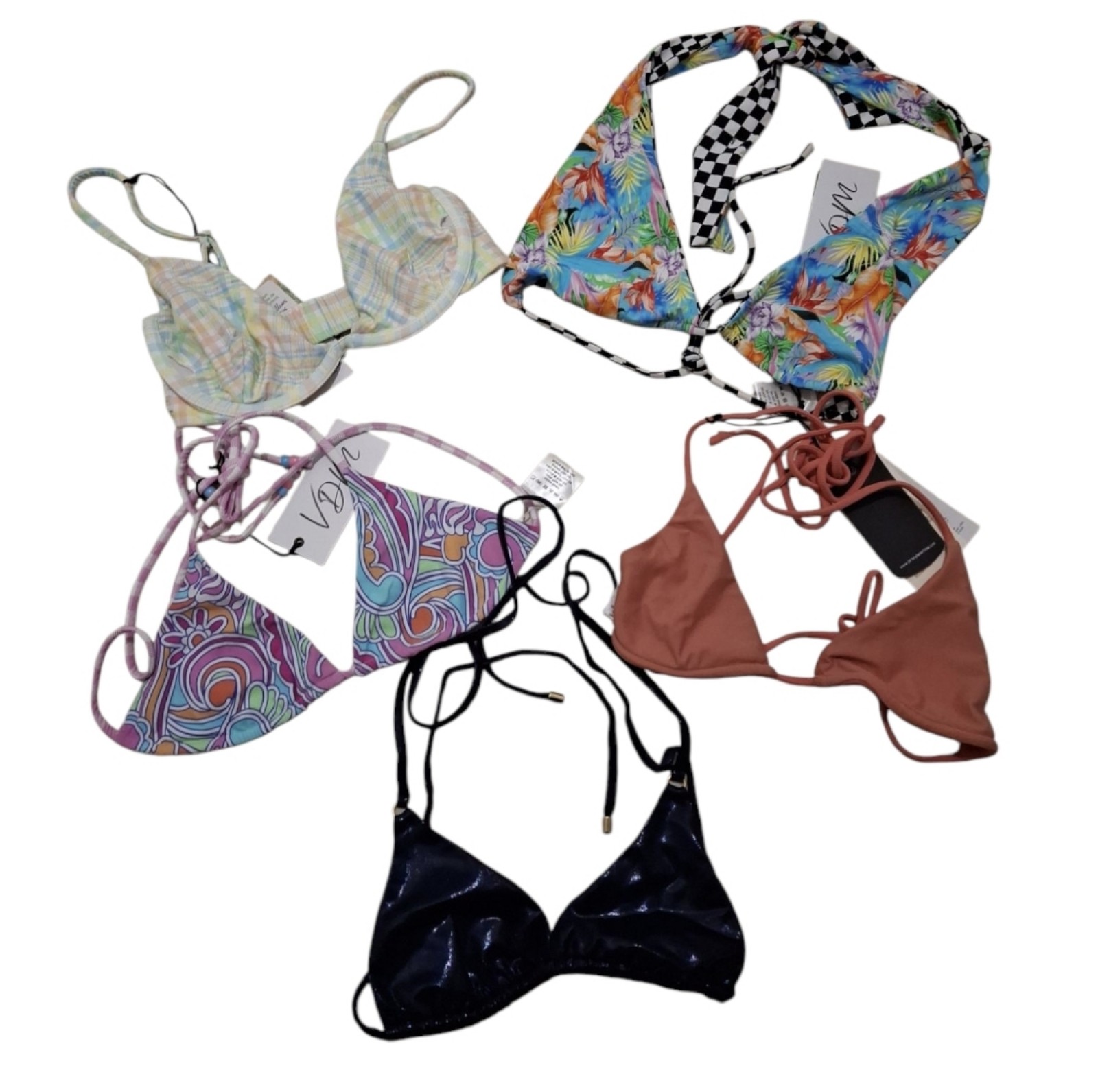 VDM L'Agent Swimsuit Top Mix Bundle Of 5 Size S NWT