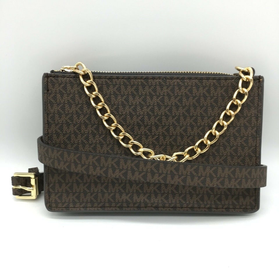 MICHAEL KORS PULL CHAIN LEATHER BELT BAG-CHOCOLATE NWOT