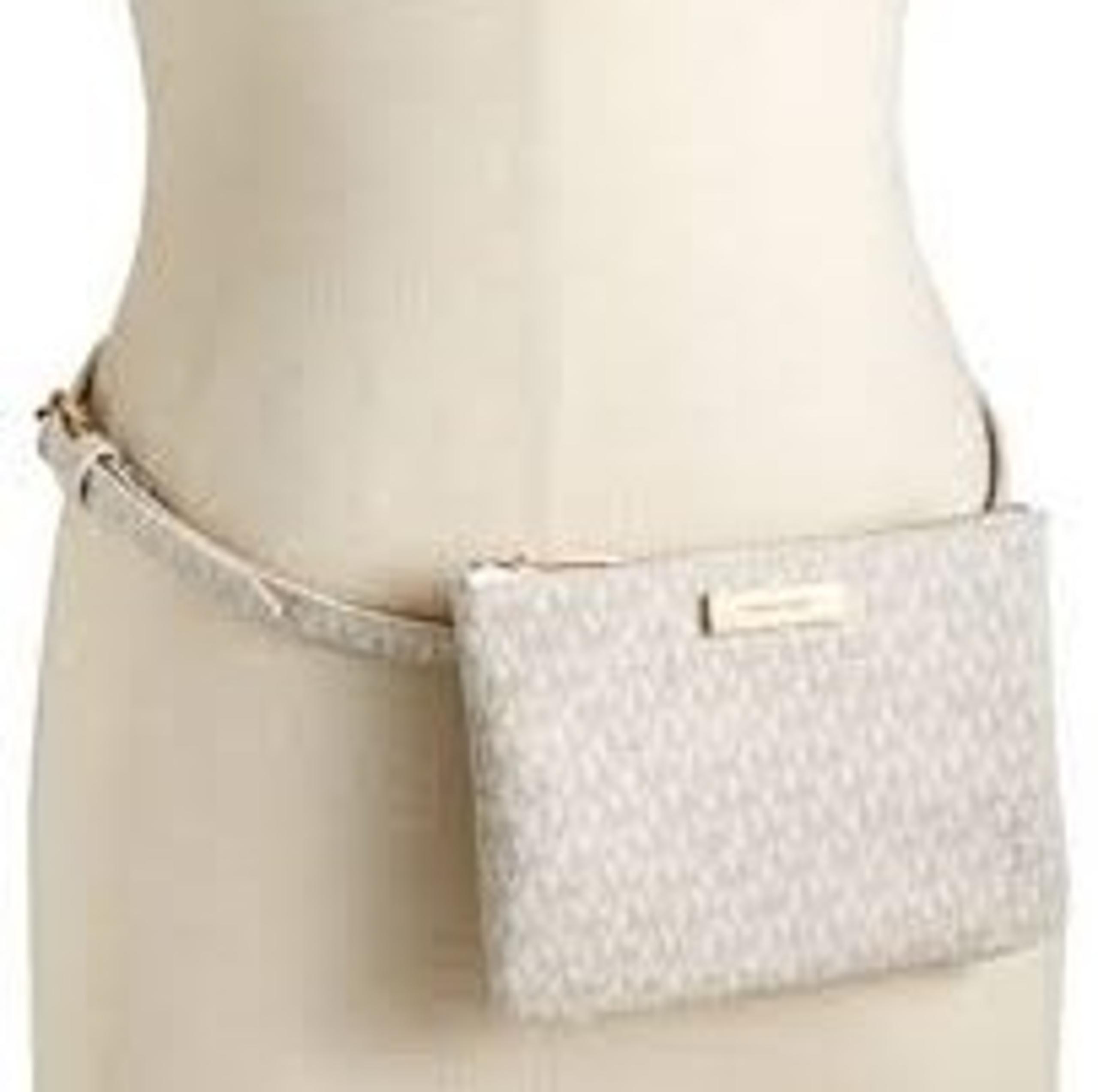 MICHAEL Michael Kors MK Signature Logo White/Tan Belt Bag-Fanny Pack