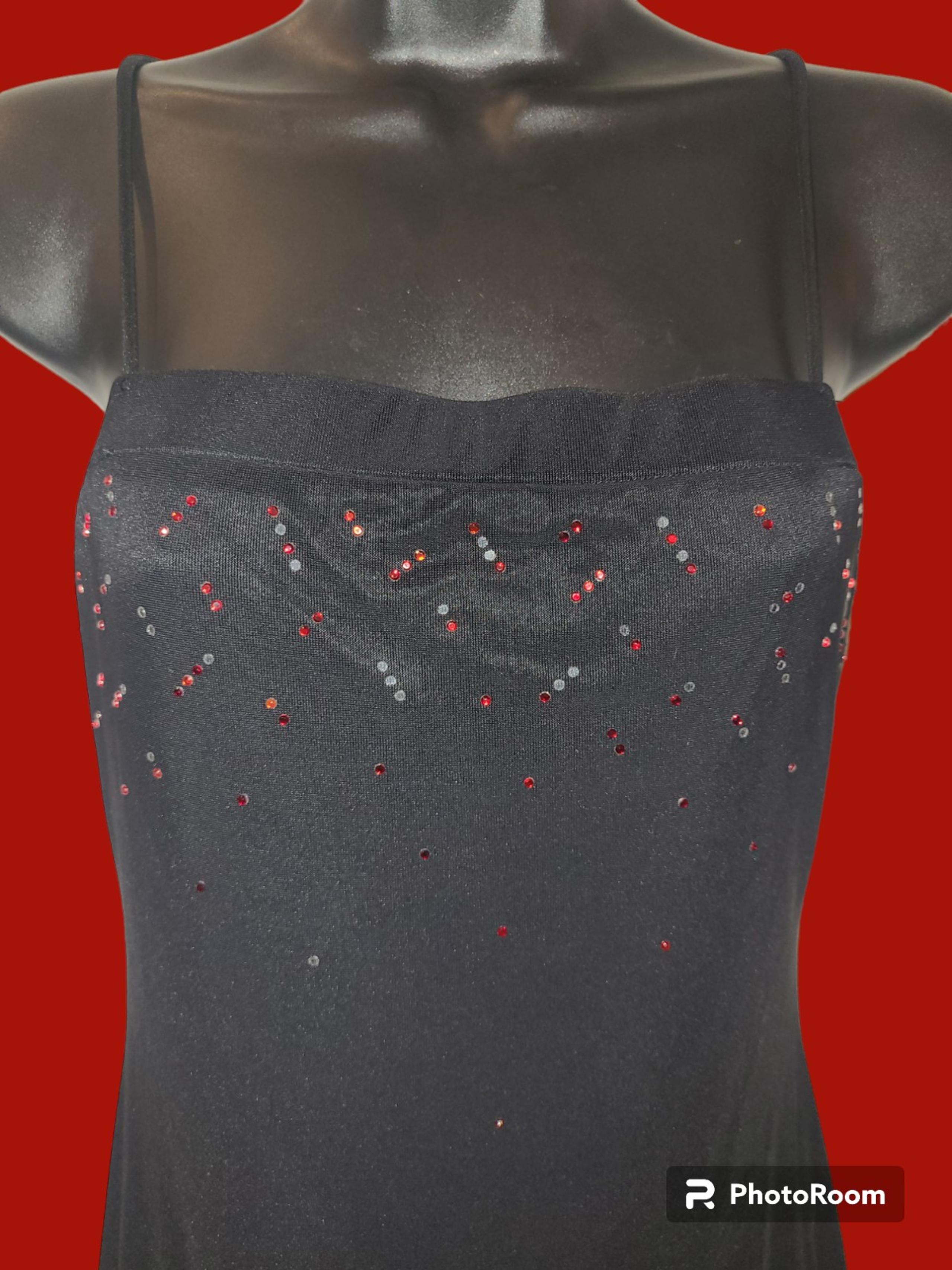Maxi Dress Spaghetti Straps with red sparkles size medium