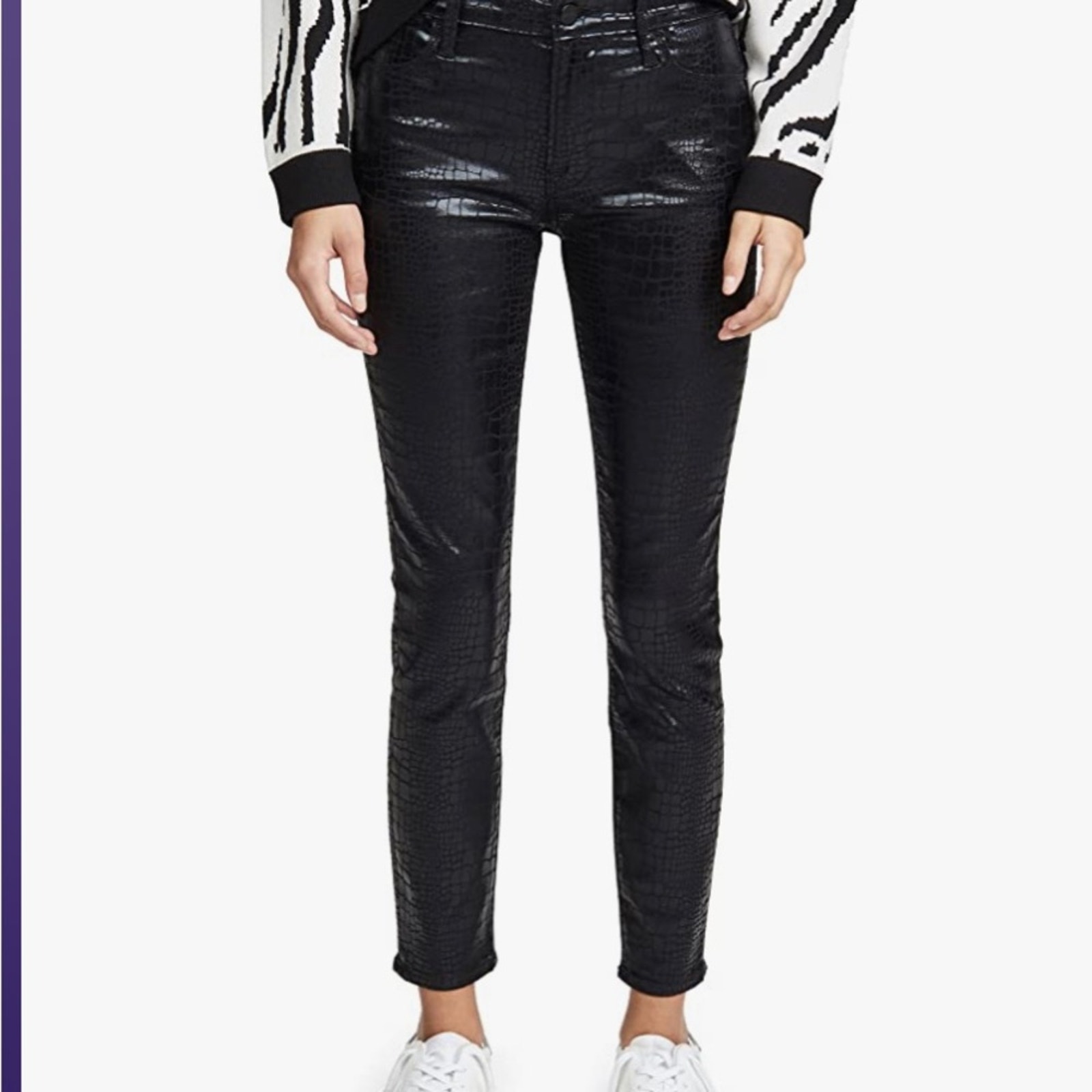 FRAME Women's Le High Skinny Croc Jeans