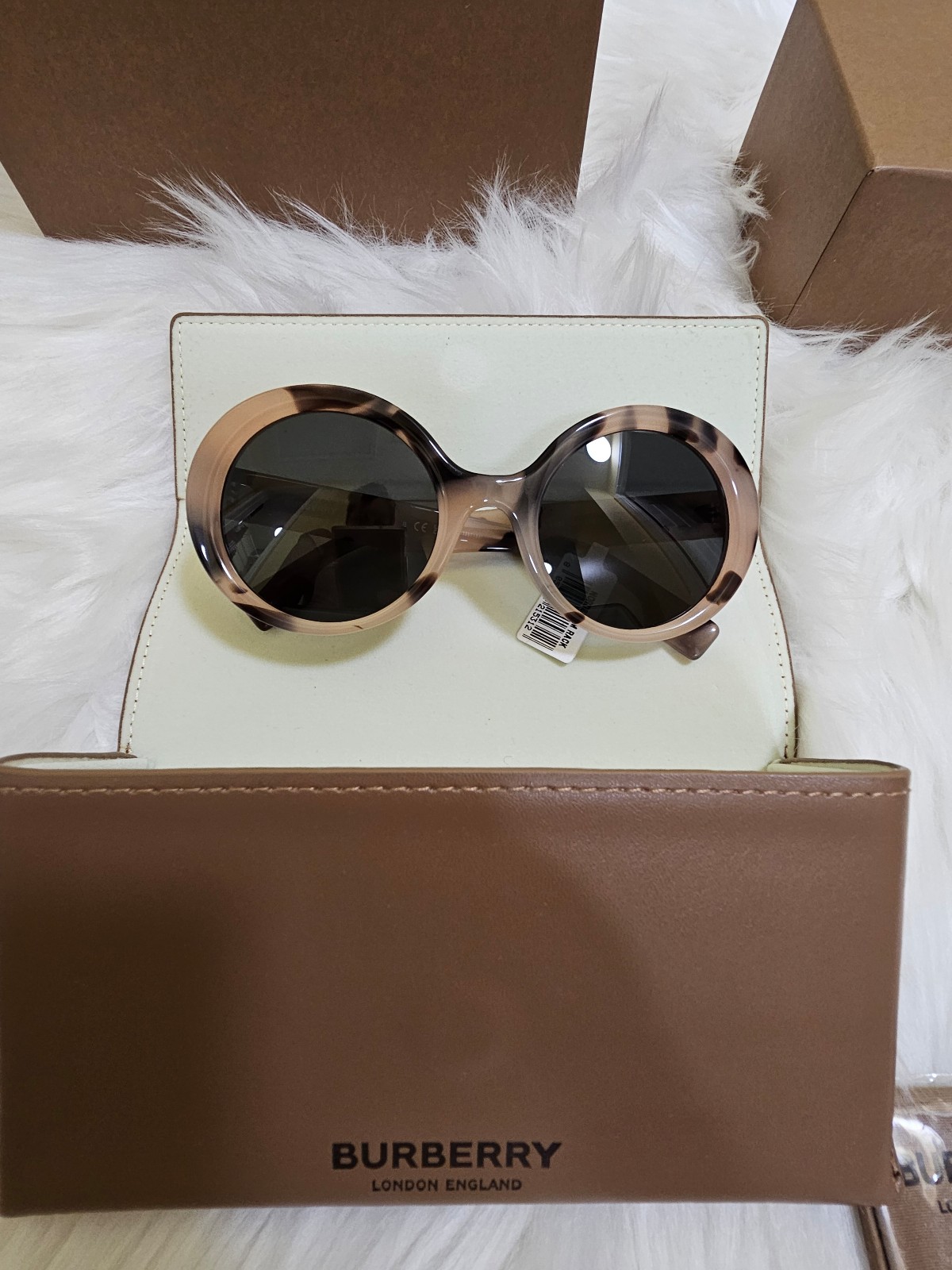 New Burberry 52mm Round Oversize Sunglasses
