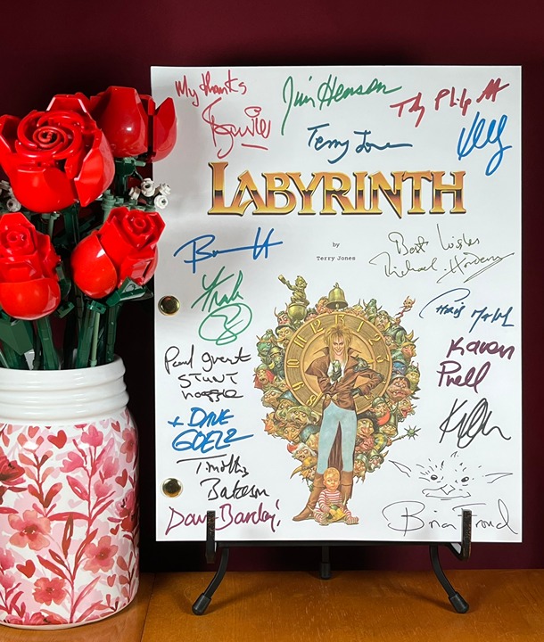 Labyrinth Script Signed- Autograph Reprints- David Bowie & Jennifer Connelly