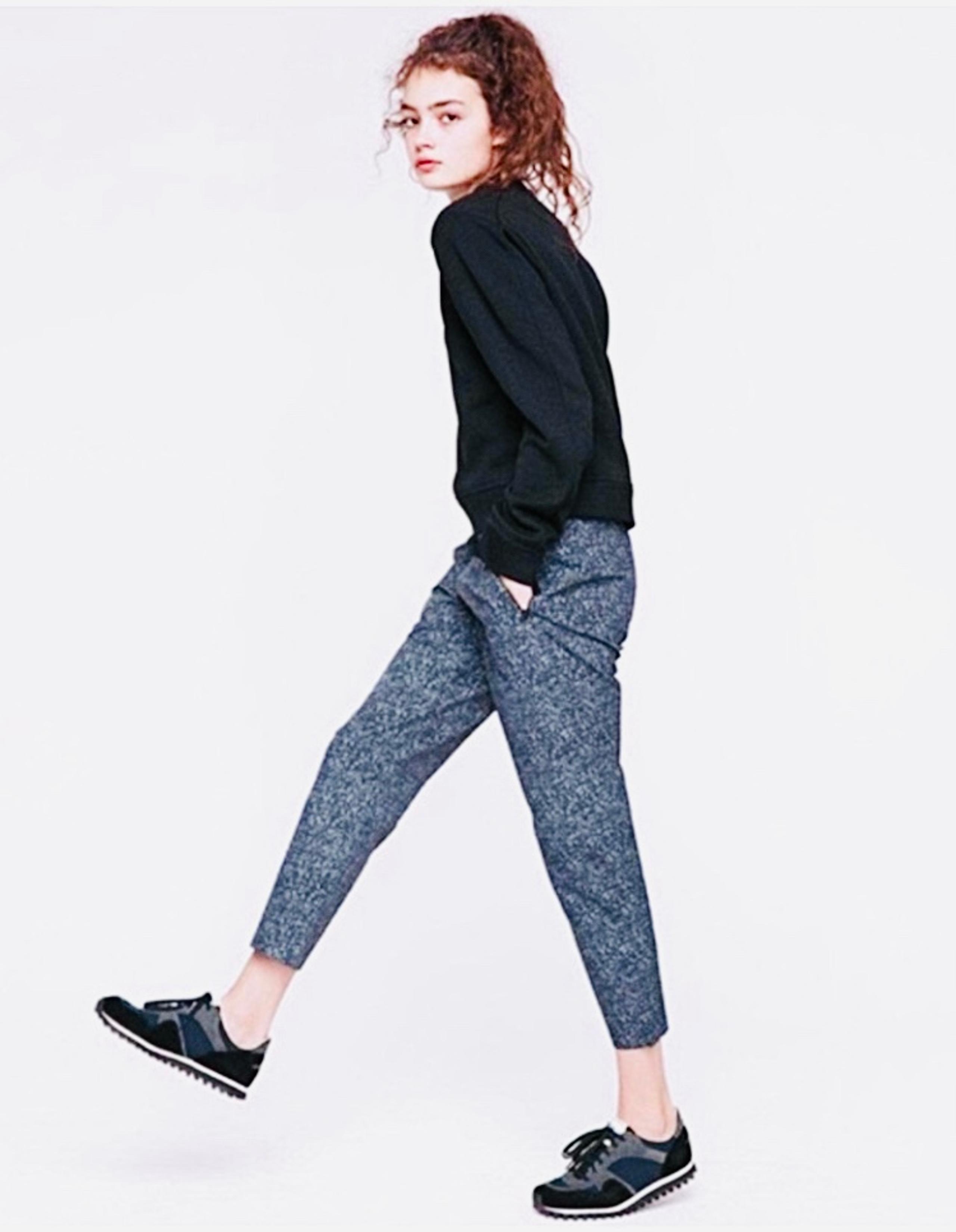Outdoor Voices Stretch Crepe Track Pant Small Blue Zip Pockets Nylon Exercise Pe