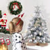 Mini Christmas Tree with Lights,24In 2ft Snow Flocked Pre-lit Tabletop