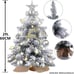 Mini Christmas Tree with Lights,24In 2ft Snow Flocked Pre-lit Tabletop