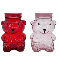 Valentine's Day Big Glass Bear Containers NEW