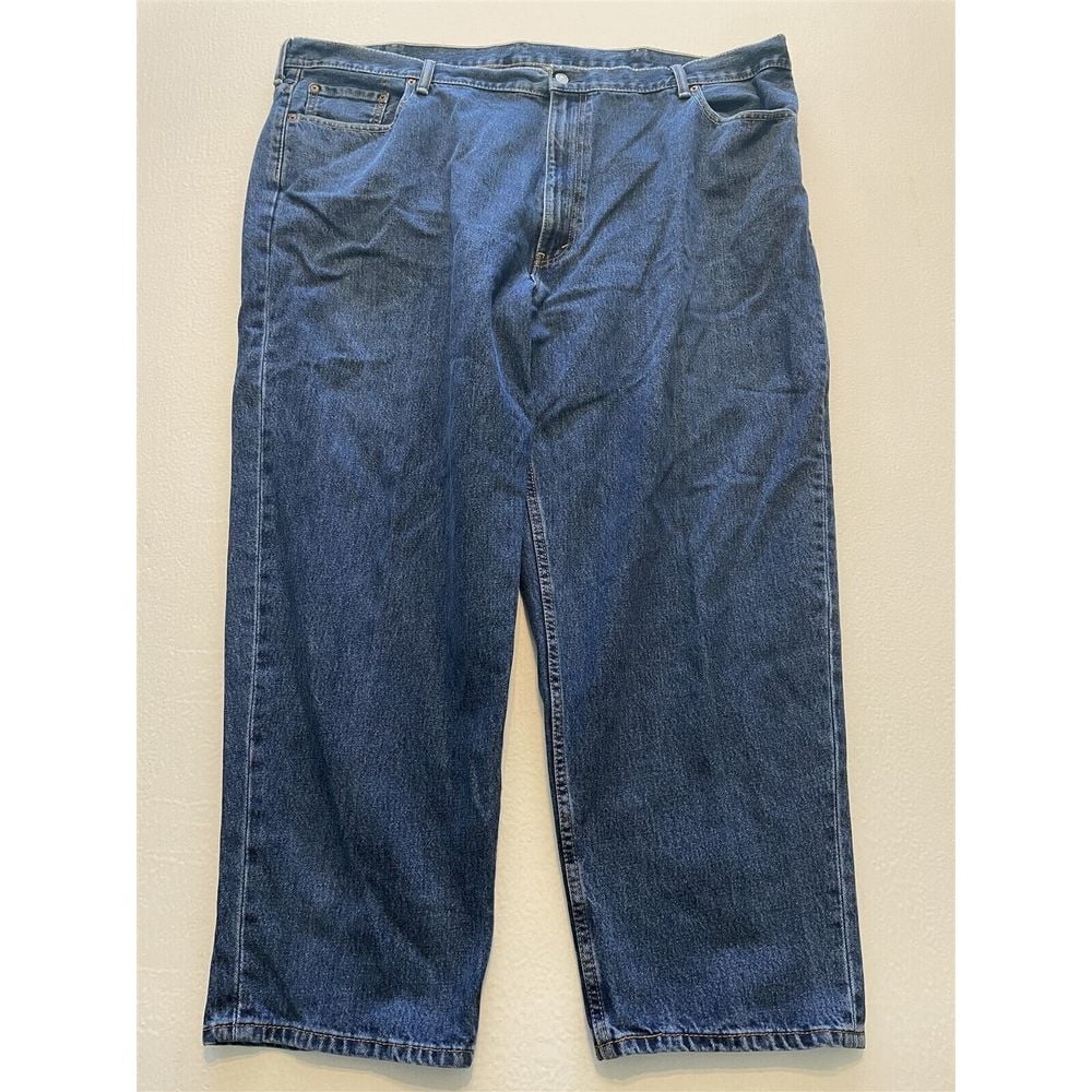 Levi's 50 x 30 560 Comfort Fit Loose Taper Dark Stone Washed Cotton Denim Jeans
