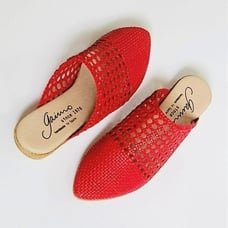 NWT GAIMO Made in Spain Leather Woven Espadrille Mule Sandals