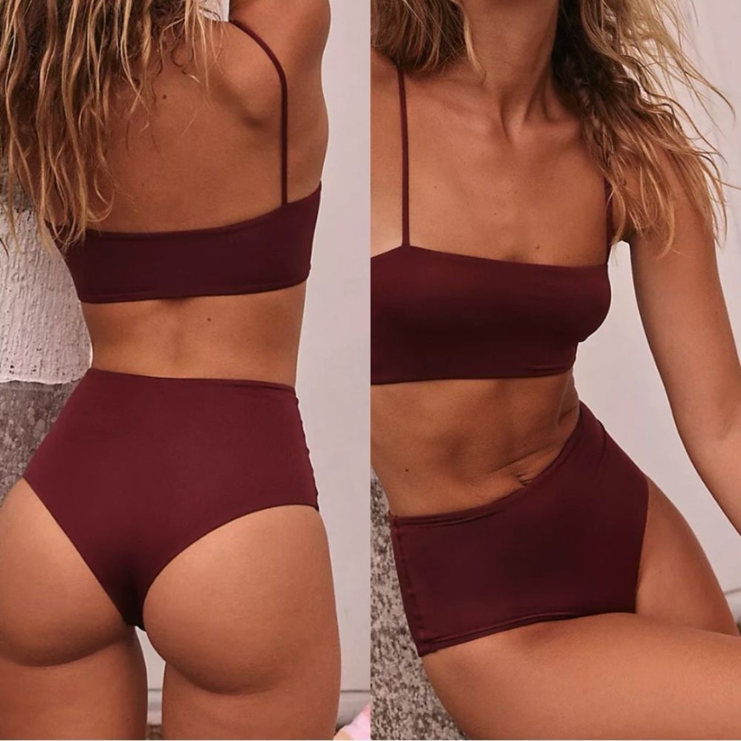 New free people MAI The Mod Bikini Bottoms high waist Pinot