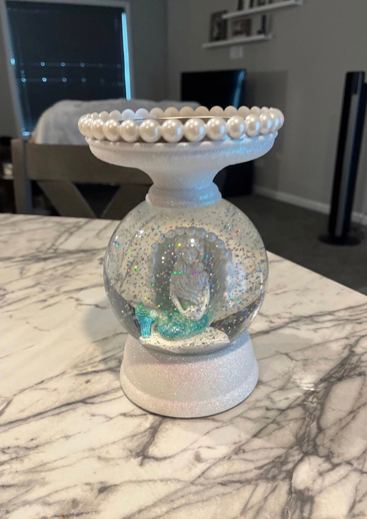 Mermaid globe candle holder