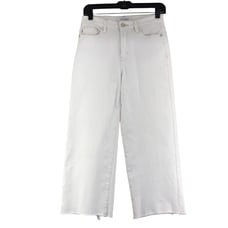 Judy Blue Womens Size 1/25 Hi Waisted Cropped Wide Leg Jeans Stretch White