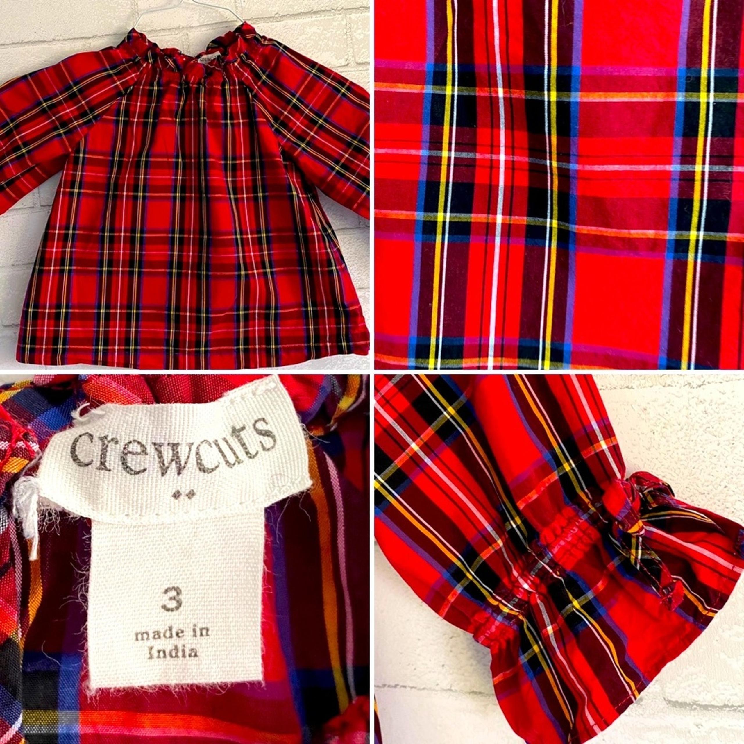 CrewCuts JCrew Toddler 3 Red Tartan Plaid Blouse