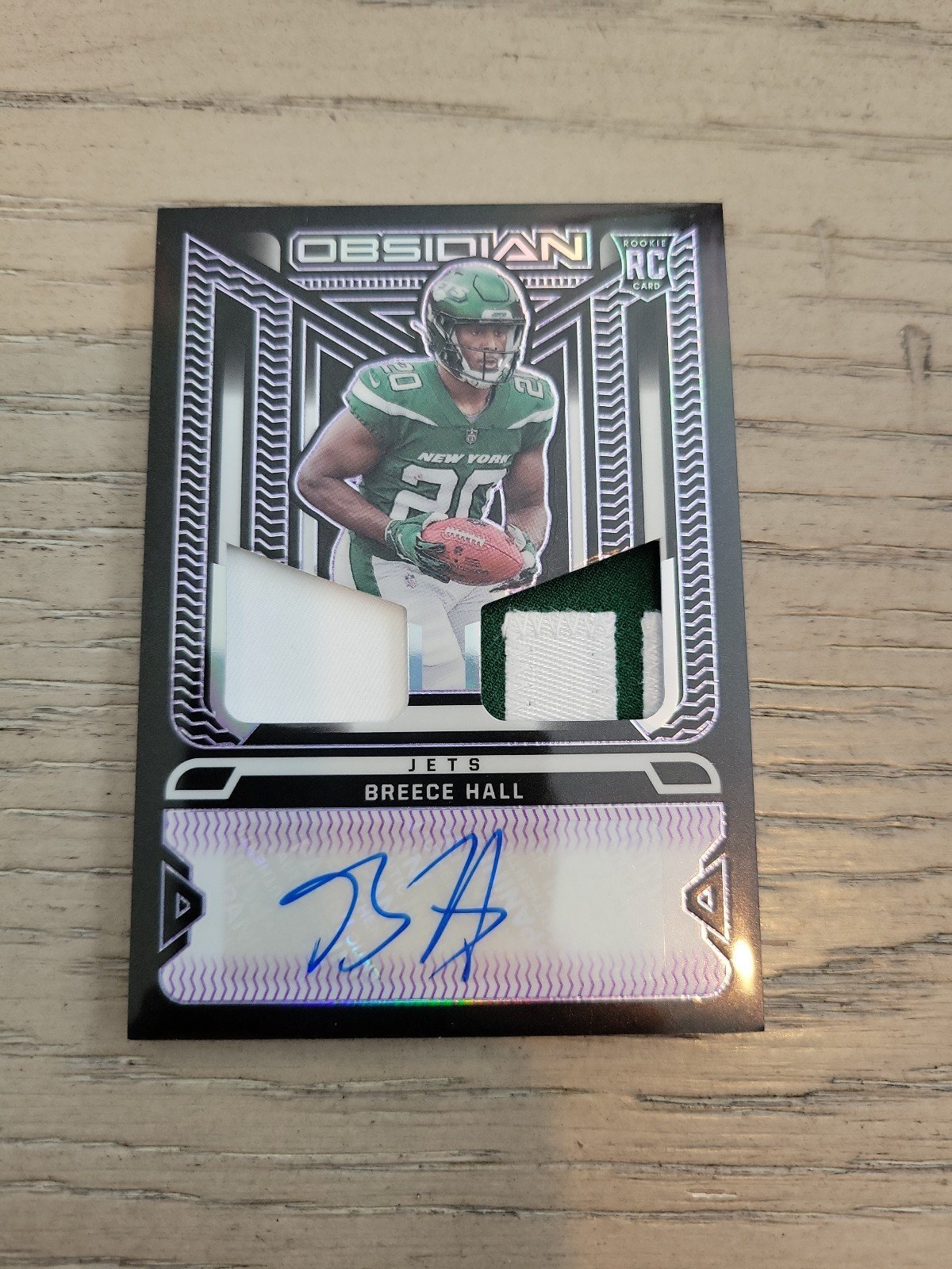 2022 Panini Obsidian Breece Hall RPA FOTL purple /30