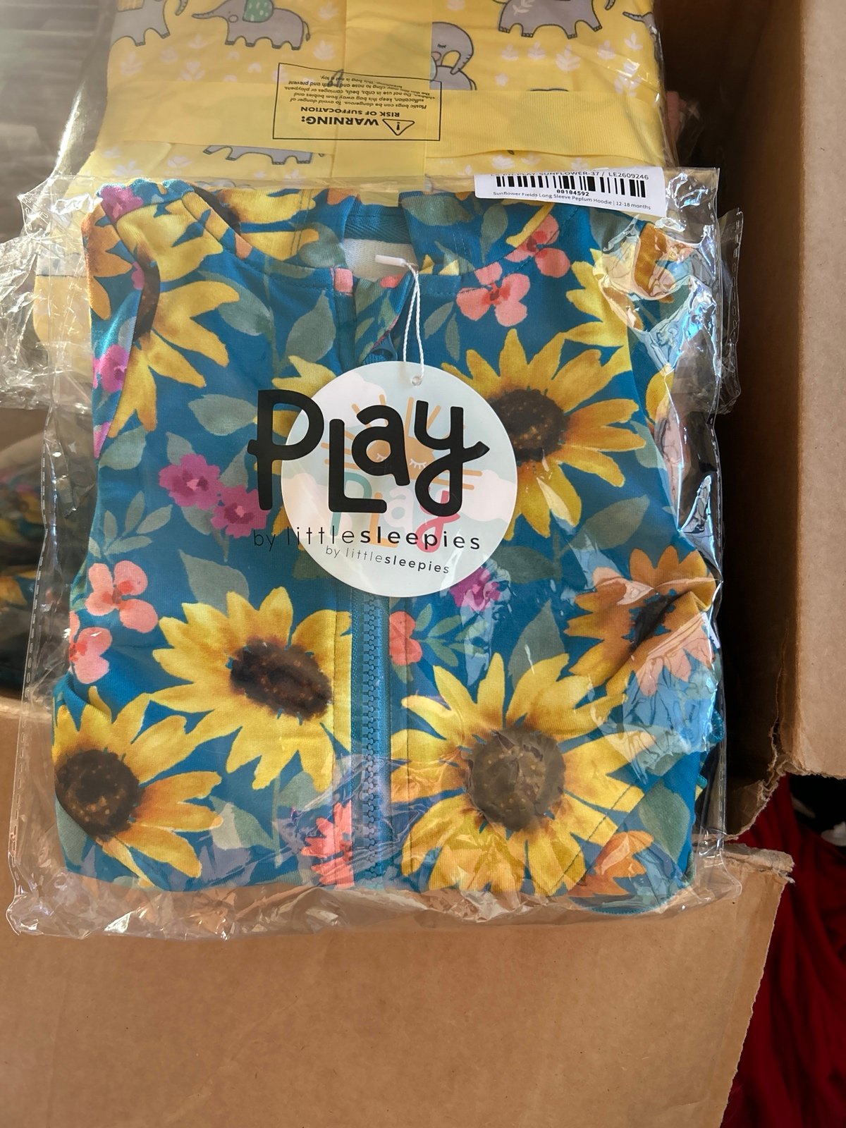 Little Sleepies sunflower fields peplum hoodie