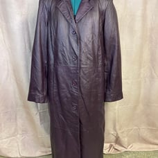 Leather Full Length Ladies Purple Coat