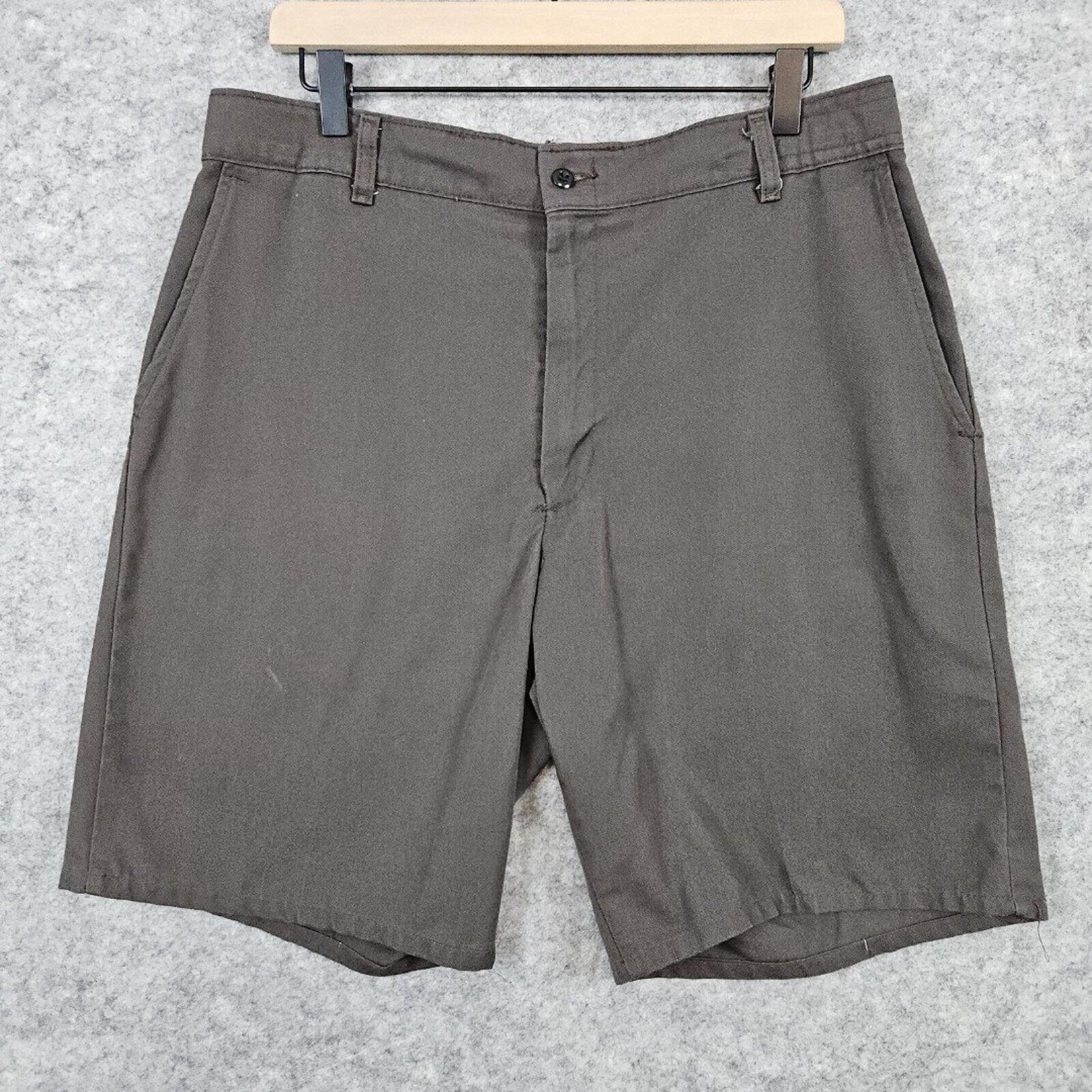 Red Kap Men's Work Shorts Brown Size 34 Workwear Uniform Polyester Cotton SCRAPE