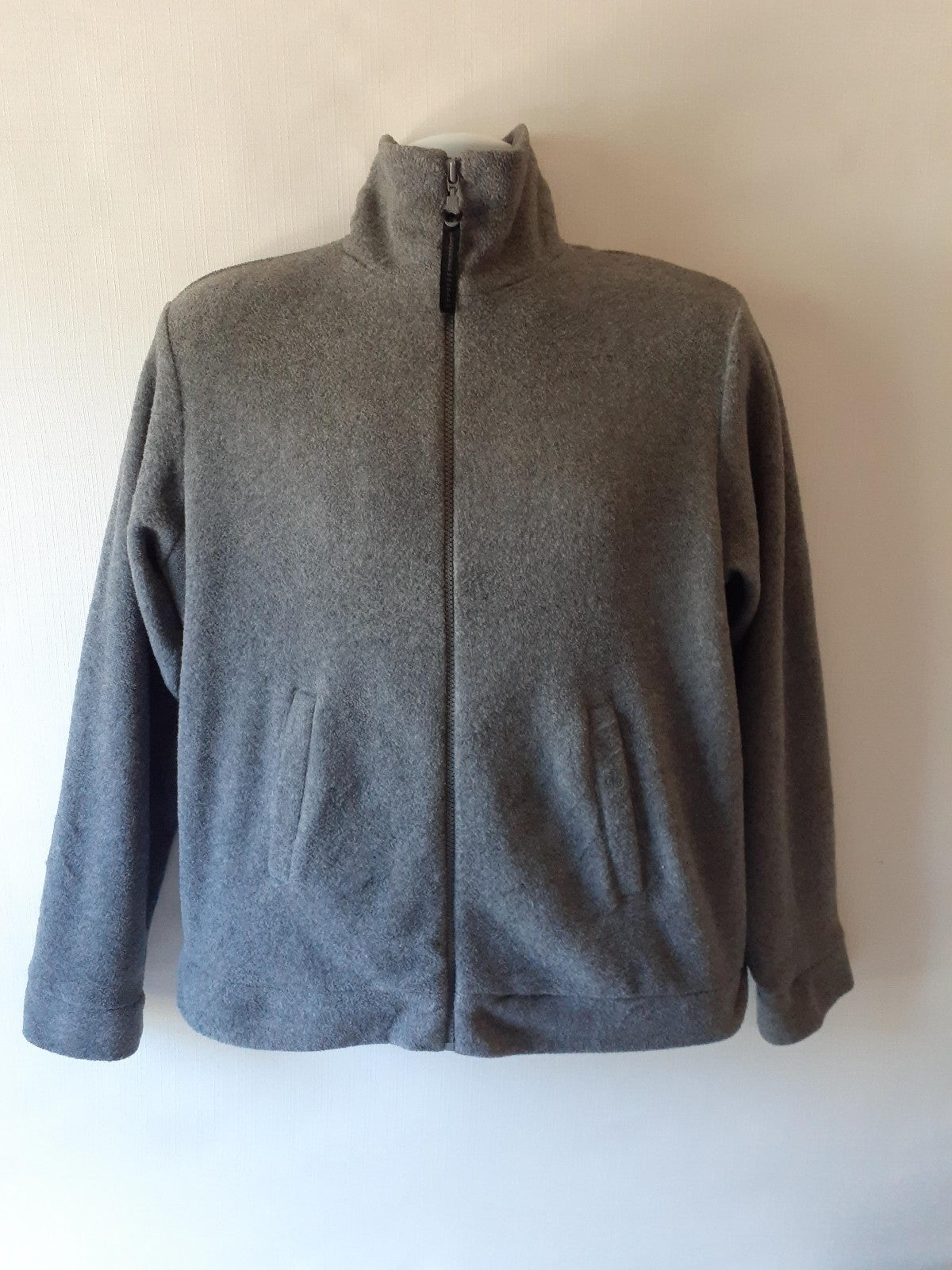 Express boys gray full zip 75% polyester fleece size L