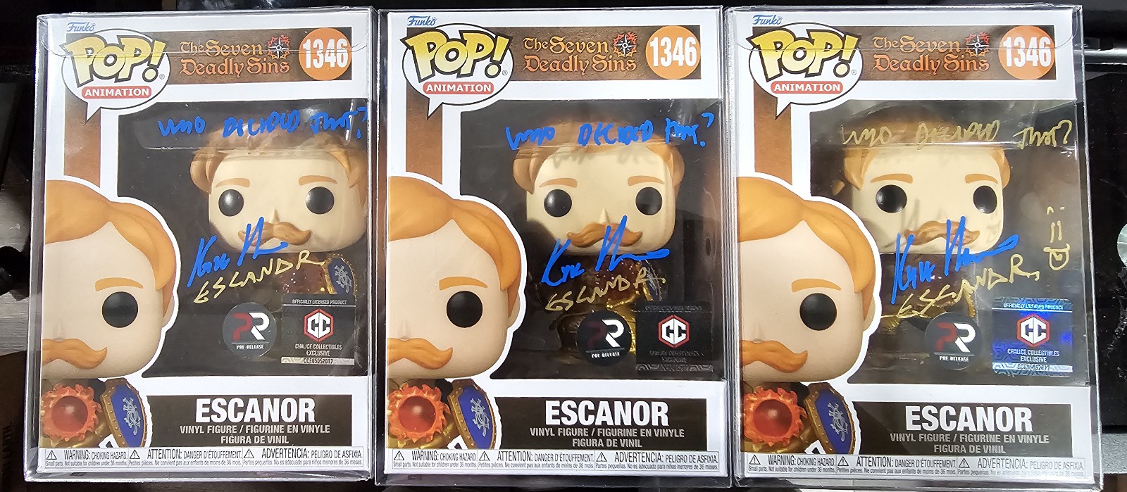 Pre Release Chalice Collectibles Escanor signed by Kyle Hebert