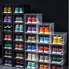 6-12pcs Large Shoe Box Stackable Display Drawer Storage Heel Case Cabinet Sneake