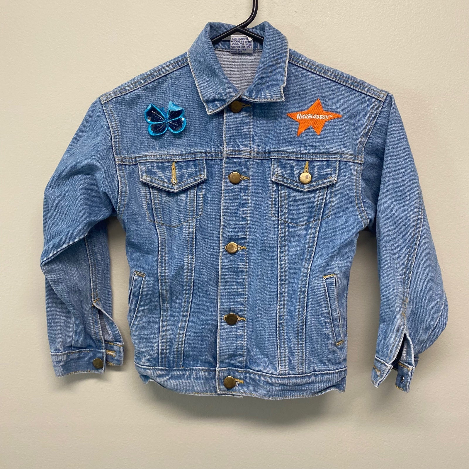 Vintage Nickelodeon embroidered Kids Jean Jacket size small