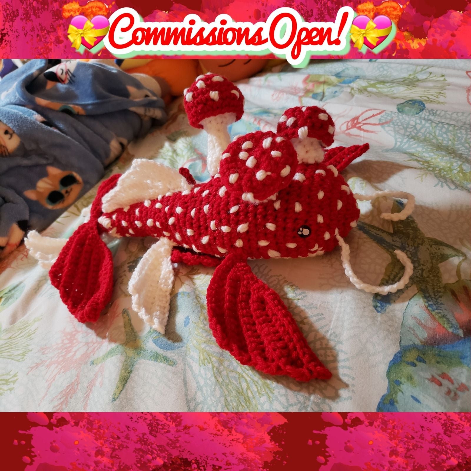 (THIS IS AN AD; PRICE IN DESCRIPTION)Mushroom Koi Amigurumi Plush Commissions