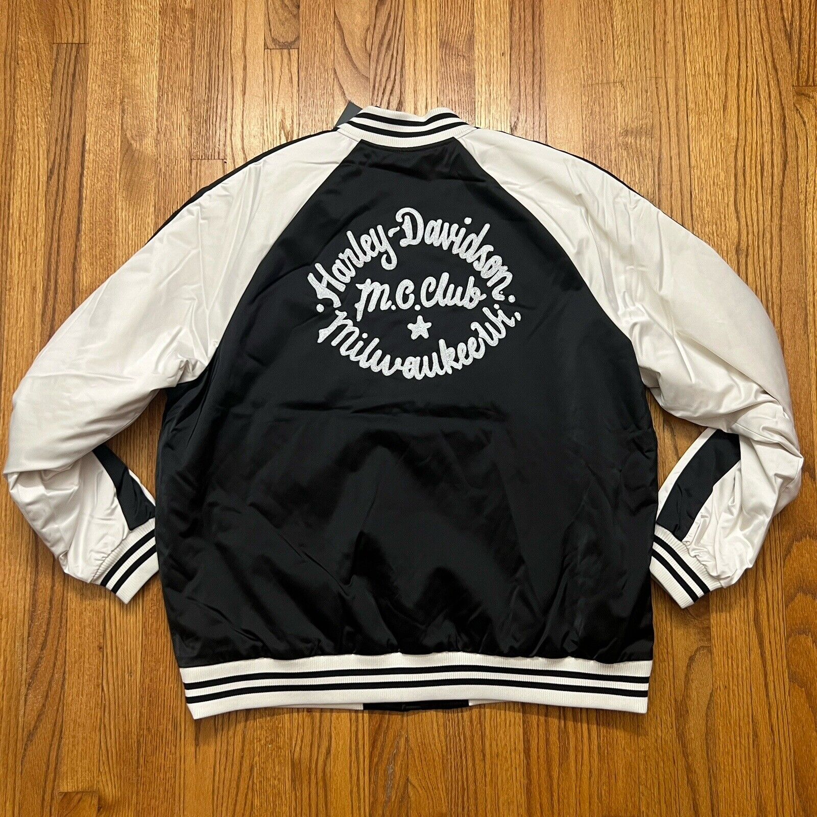 Harley-Davidson Men's Club Crew Casual Jacket Colorblocked Black/White Men's 2XL