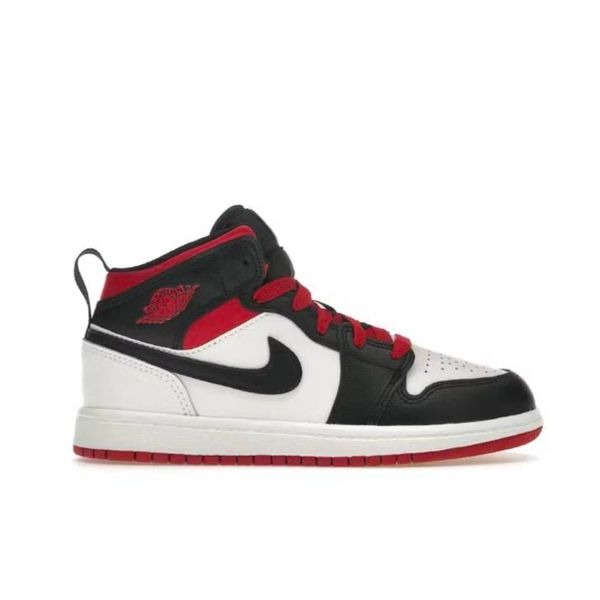 NIKE Air Jordan 1 Mid Gym Red Black Toe Sneakers PS Size 12C