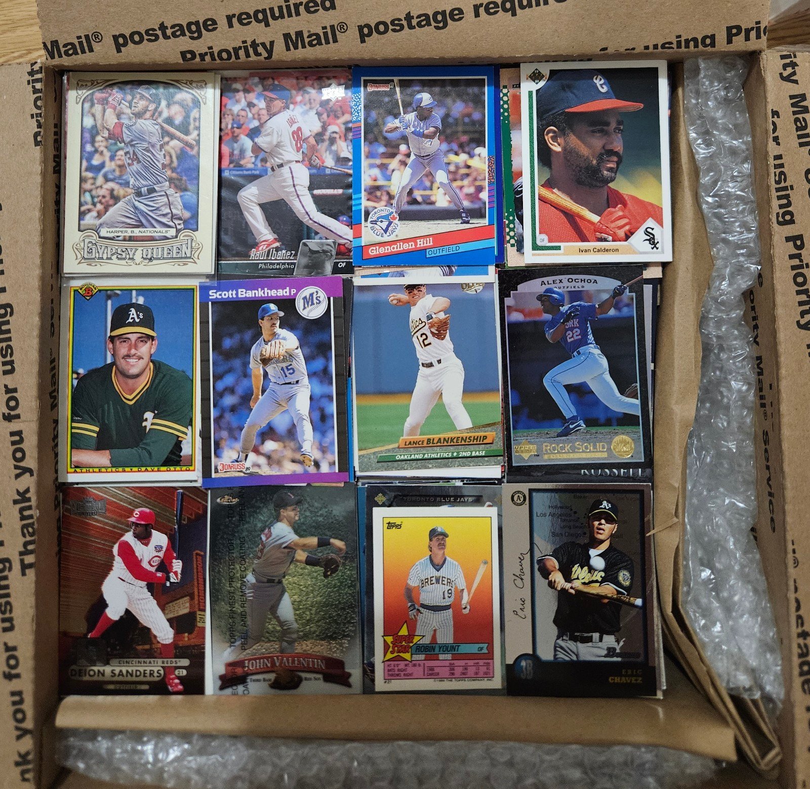 Baseball Card Lot # 2 LARGE USPS FLAT RATE BOX FULL