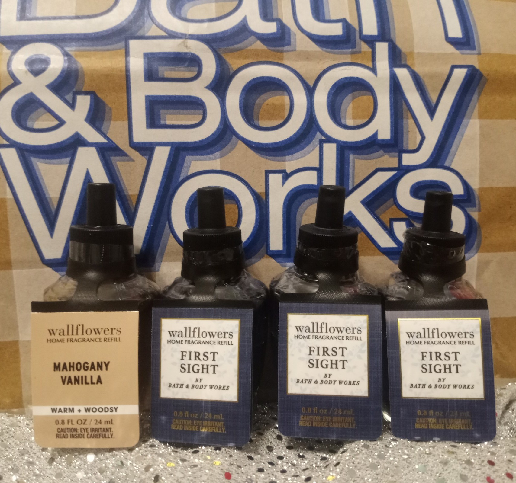 ×4 B&BW Wallflower Refills Limited Edition First Sight & Mahogany Vanilla