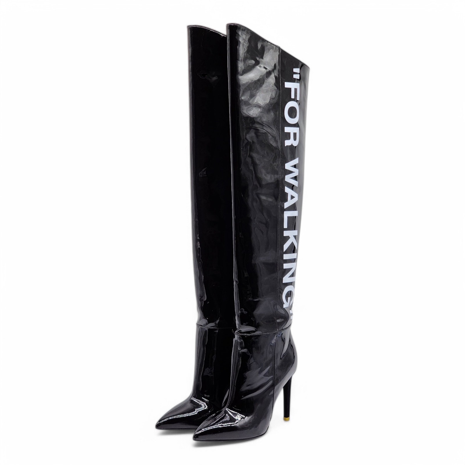 Off-White x Virgil Abloh For Walking Leather Boots 100mm - Black 35 4.5US 1425