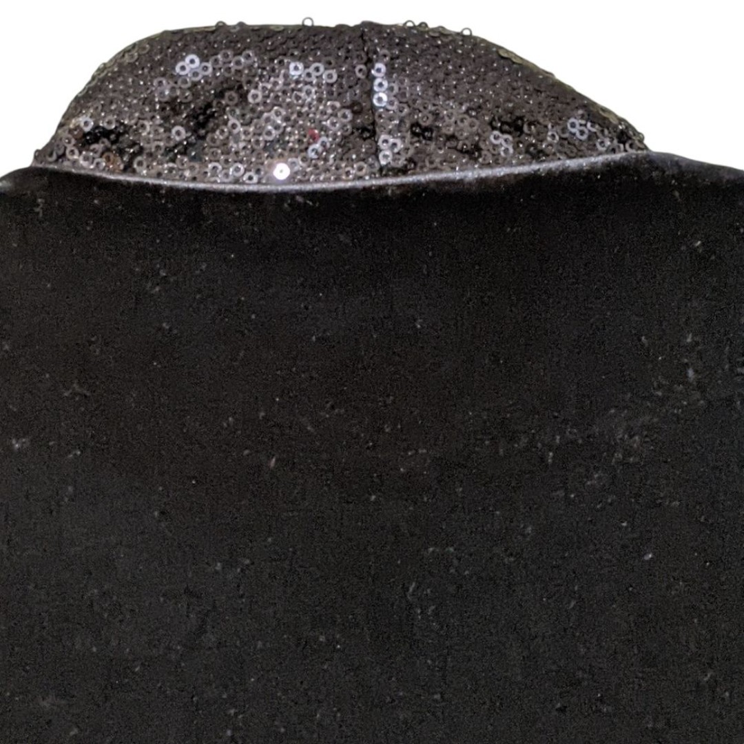 Alex Evenings 3/4 Sleeve Scoop Neck Stretch Velvet jacket Sequin detail collar S - detail