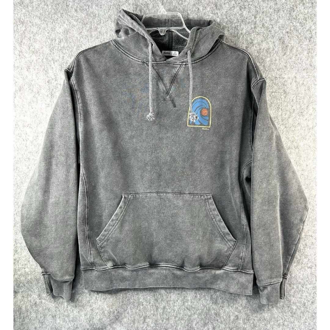 Katin Surfing Acid Wash Beach Hoodie Men's M Front Back Graphic Fleece