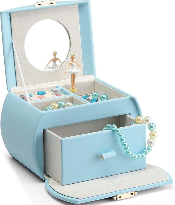 Kids Musical Jewelry Box for Girls with Drawer
