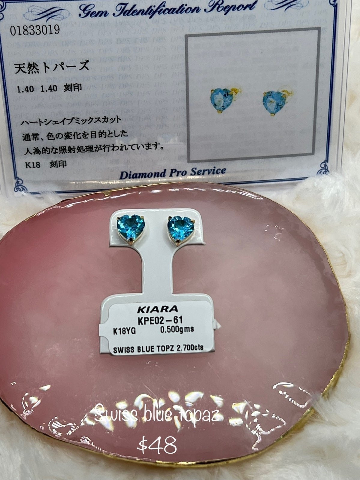 Swiss blue topaz earrings