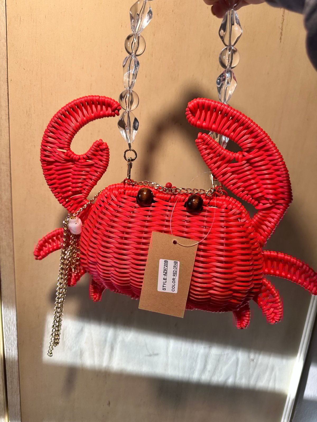 Viral Crab Wicker Purse